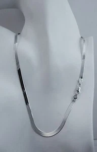 Collana in argento sterling italiano catena a spina di pesce 4,7 mm 16,18,20,22,24 pollici NUOVA - Foto 1 di 1