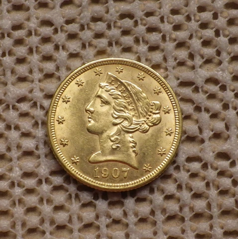 1907-D U.S. $5.00 Liberty Gold Coin Cover