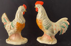 Erphila Czech Chicken Hen And Rooster Figurines Vintage 7” Tall