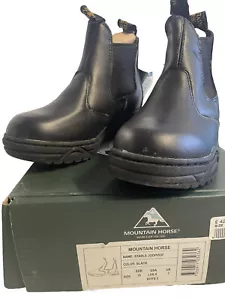 Mountain Horse Boys Junior Stable Jodhpur Boot - UK 3 / EU 35 - Black New In Box - Picture 1 of 4