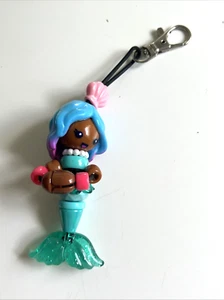 Mermaid Keychain Black Little Shell Blue Hair Green Tail Key Chain Backpack CIN - Picture 1 of 7