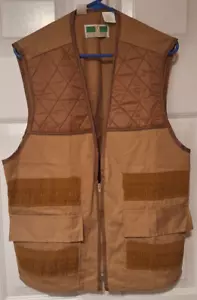 Mens Game Winner Hunting Shooting Vest L 42/44 Brown Tan Padded Vintage 80s 90s - Picture 1 of 7