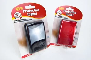 RFID Blocking Credit Card Protector Hard Shell Alloy Wallets Red and Black NEW - Picture 1 of 4