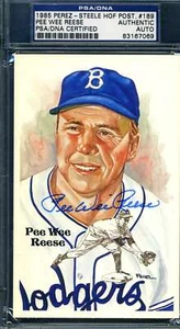 Pee Wee Reese PSA DNA Coa Signed Perez Steele Postcard Set Break Autograph - Picture 1 of 1