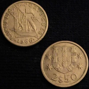PORTUGAL, ZWEITE REPUBLIK, 2,50 ESCUDOS 1966, AXF. - Bild 1 von 1