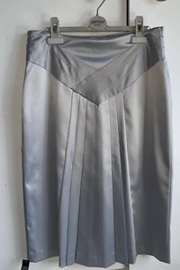 Jasper Conran size 10 silver skirt NWT Art Deco Style Back -See My Lists For Jkt - Picture 1 of 11