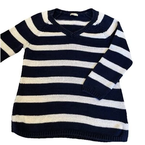 Talbots Nautical Stripe Sweater Women's Petite XS Cotton Blend Tennis Preppy - Picture 1 of 9