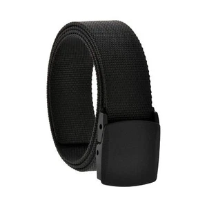 Black Tactical Belt 1.5" Airport Metal Detector Friendly Military Security Strap - Picture 1 of 2