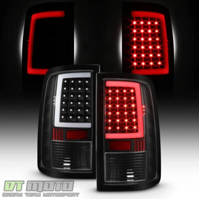 Black 2013-2018 Dodge Ram 1500 2500 3500 LED Tube Tail Lights Brake Lamps - Image 1 of 4