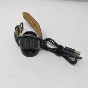 Samsung Gear S2 Classic SM-R732 Smartwatch OEM Genuine Black Leather Band 20mm - Picture 1 of 10