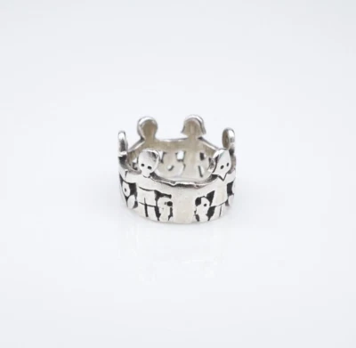 James Avery Paper Dolls Ring Band Sterling Silver Sz 3.75 Rare Retired RS3658 - Image 1 of 3
