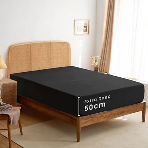 - Extra Deep King Fitted Sheet 1 Piece - 50Cm Deep Pocket Bed, 1000TC Ultra Soft - Picture 1 of 7