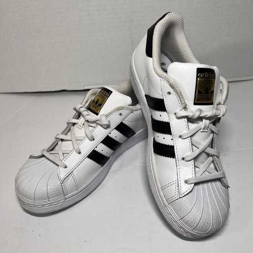 Sneakers Adidas bambino Superstar bianche nere a righe taglia 3 preppy scuola college