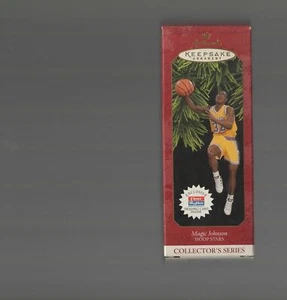 MAGIC JOHNSON HALLMARK ORNAMENT FROM 1997 LA LAKERS LEGEND NEW IN BOX - Picture 1 of 1