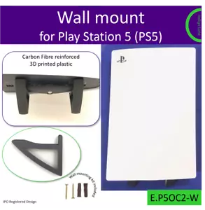 PlayStation 5 PS5 Wandhalterung Wandhalterung Ständer Made in UK von uns. Carbon - Bild 1 von 9