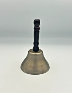 Vintage Metal 5.25" Dinner Bell with Wooden Handle - Picture 1 of 12