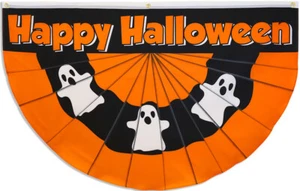 Halloween Ghost Bunting Flag 5x3ft Holiday Bunting Flag Halloween Decor - Picture 1 of 2
