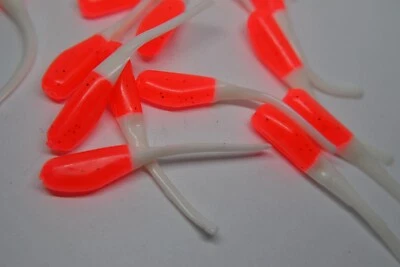 JASONS TACKLE JASONS 2" STINGER SHAD 30 PACK GRUBS CRAPPIE LURES JIGS FIRE & WHITE