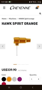 Cheyenne Hawk Spirit Orange Tattoo Machine - Picture 1 of 2