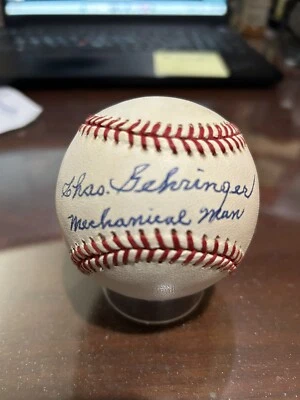 Charlie Gehringer The Mechanical Man Signed Baseball JSA LOA - Image 1 of 4