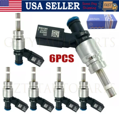 Nuevo Juego de 6 Inyectores de Combustible 06E906036C Fit 08-11 Audi A4 A5 A6 Q5 Quattro 3.2L V6 Foto 1 de 4