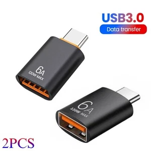 2x ADATTATORE OTG DA USB-A FEMMINA A USB-C MASCHIO CONVERTITORE UNIVERSALE - Imagen 1 de 6