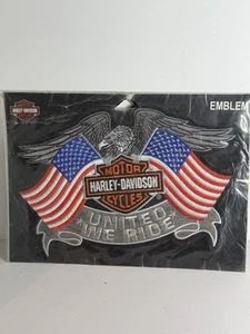Harley Davidson United We Ride USA Flag Motorcycle Patch 7 3/4" x 5" EM125844 - Picture 1 of 3