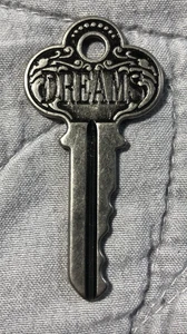 DREAM Key Antiqued Silver Tone Necklace Pendant ONLY - Picture 1 of 3