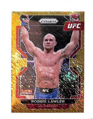 2022 PANINI PRIZM UFC 167 ROBBIE LAWLER GOLD SHIMMER PIRZM FOTL 3/5 - Image 1 of 2