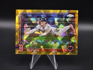 Jarren Duran SP /50 - 2025 Topps Chrome Sapphire, Image Variation Gold Refractor - Picture 1 of 2