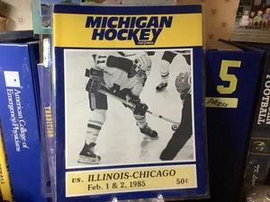 1985 Michigan Hockey Program. 2-2-85. Michigan vs UIC On Feb 1 & 2, 1985 At Yost - Picture 1 of 2