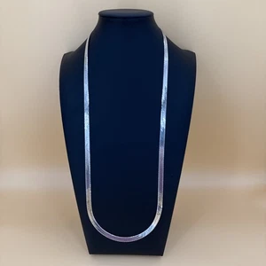 Collar de espiga de plata de ley 925 de 7 mm cadena italiana de aproximadamente 30" - Imagen 1 de 6