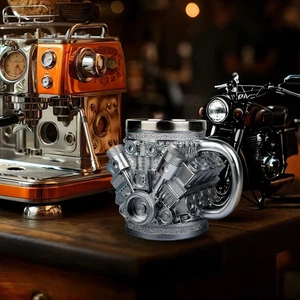Taza de café personalizada con motores V8 de acero inoxidable para motor de coche creativo regalos - Imagen 1 de 5