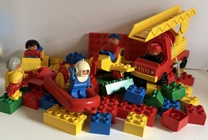 Duplo Oldtimer Fahrzeuge Steine Blöcke rot Fußleiste Figuren Feuerwehr Flugzeug Auto - Bild 1 von 18