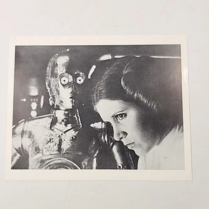 Star Wars 1977 Presseproduktion Foto C3PO Prinzessin Leia schwarz-weiß 8x10 - Bild 1 von 4