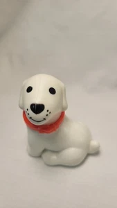 Little Tikes 1980's Dollhouse Family White Puppy Dog With Red Collar - Picture 1 of 8