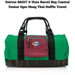 Fairtex BAG17 3 Tone Barrel Bag Coastal Fusion Gym Muay Thai Duffle Red Bronw - Picture 1 of 7