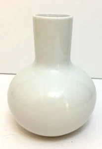 Home Decor White Ceramic Round Vase Made in Japan Has a Gray Spot at Neck - Picture 1 of 7