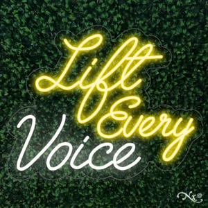 NEW "LIFT EVERY VOICE" 24x19 LED FLEX WALL SIGN COLOR OPTIONS & REMOTE LF047 - Picture 1 of 4