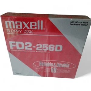 Disquette Maxell FD2-256D 5,25" double face double densité 256 octets/enregistrement 10 - Photo 1/3