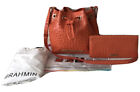 Brahmin Orange Crossbody Leather Shoulder Bag Purse Wallet Dust/Storage Bag COA