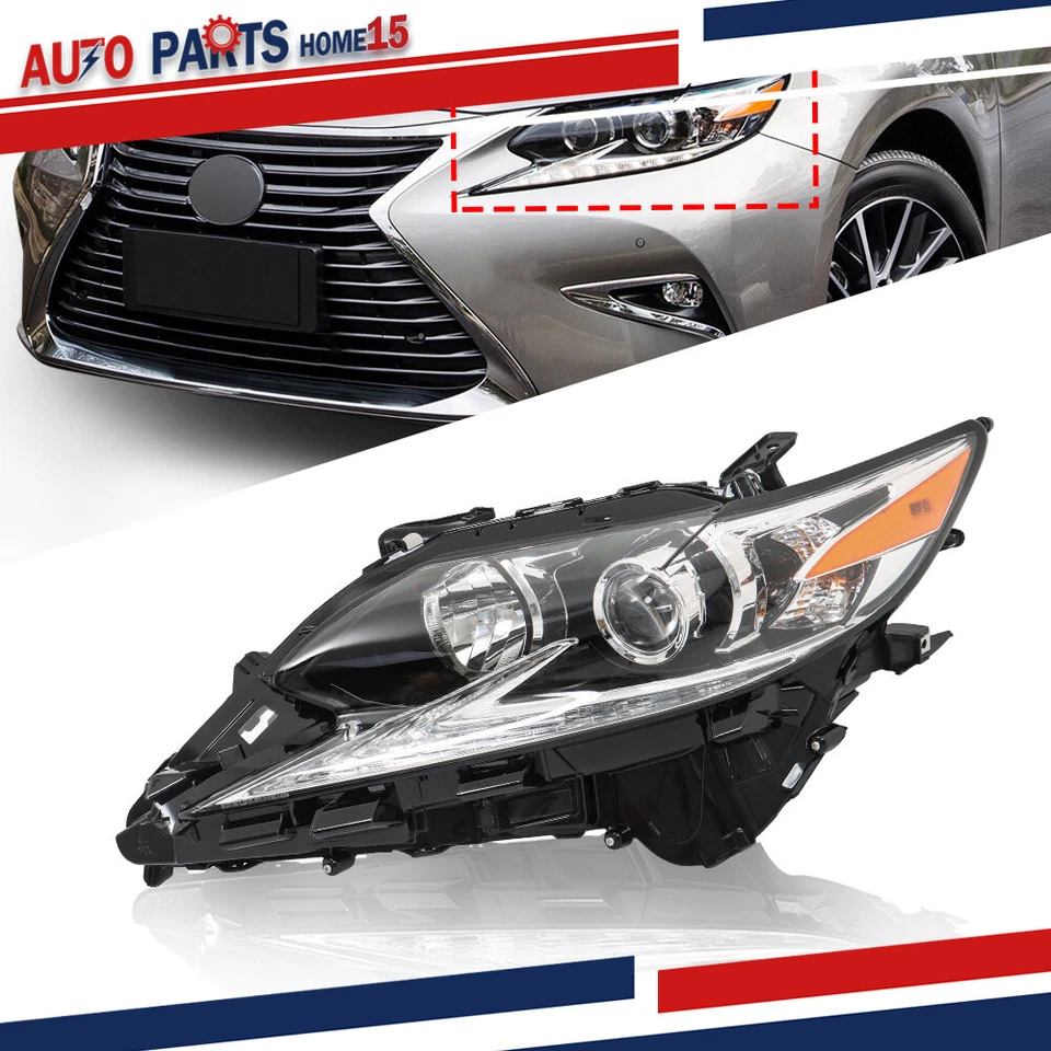 Headlight For 2016-2018 Lexus ES350 ES300H Halogen LED DRL Projector Driver Side Foto 1 de 4