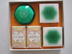 Rare Gift Set SHISEIDO Honey Cake Emerald 3 x 100g + Ginza 2 x 110g SEALED Soaps - Picture 1 of 12