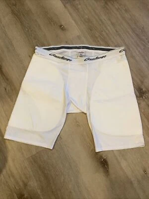 Rawlings - Padded Sliding Shorts Baseball Softball Compression - White - XL - Image 1 of 4