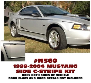 N560 1999-04 FORD MUSTANG - SIDE BODY C-STRIPE KIT - FOLLOWS BODY LINES - Bild 1 von 1