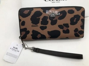 Coach Leopard Print Wallet CC865 OUTLET Leather - Picture 1 of 8