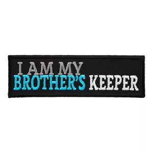 Parche azul I Am My Brother's Keeper, parches de dichos para motociclistas - Imagen 1 de 3