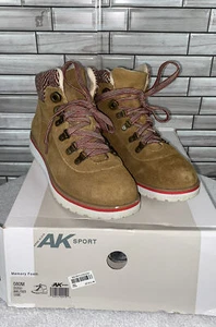 Anne Klein Sport Memory Foam Lace Up Leather Faux Fur Winter Boots Size 8 - Picture 1 of 12