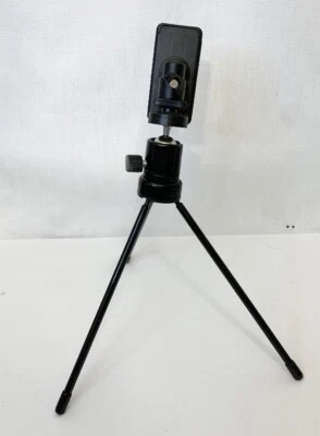 Mini Tripod Phone or Camera Stand 2.5" - 6.5" Holds Phone Black Metal Selfies - Image 1 of 4