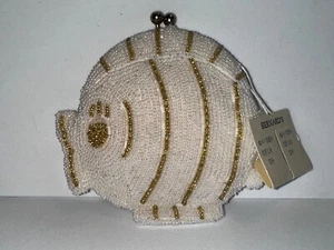 Vintage 60's Hand Beaded Goldfish Coin Purse New w/ tag - Picture 1 of 4